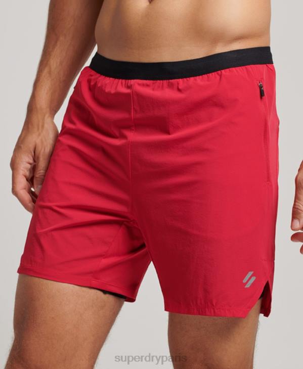 Superdry Hommes short superposé run premium D64Z5406 vêtements rouge