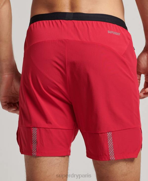 Superdry Hommes short superposé run premium D64Z5406 vêtements rouge