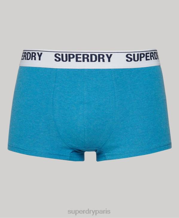 Superdry Hommes Lot de 2 boxers en coton bio multi D64Z1734 vêtements bleu