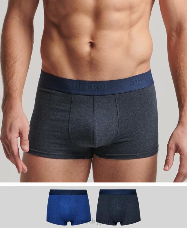 Superdry Hommes Lot de 2 boxers en coton bio multi D64Z1771 vêtements bleu