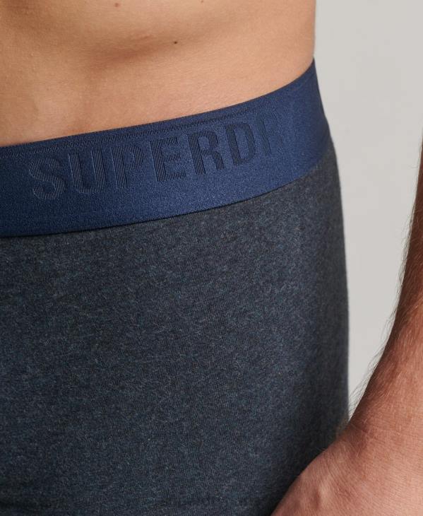 Superdry Hommes Lot de 2 boxers en coton bio multi D64Z1771 vêtements bleu