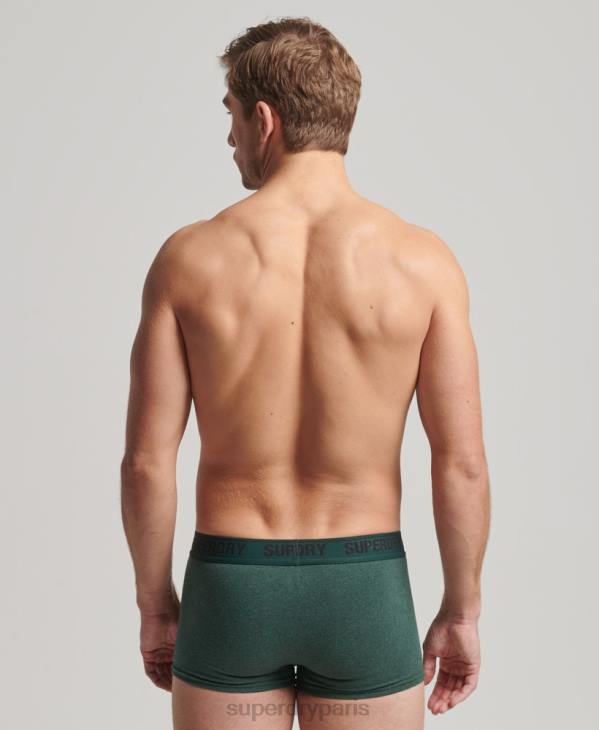 Superdry Hommes Lot de 2 boxers en coton bio multi D64Z1781 vêtements vert