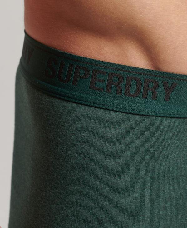 Superdry Hommes Lot de 2 boxers en coton bio multi D64Z1781 vêtements vert