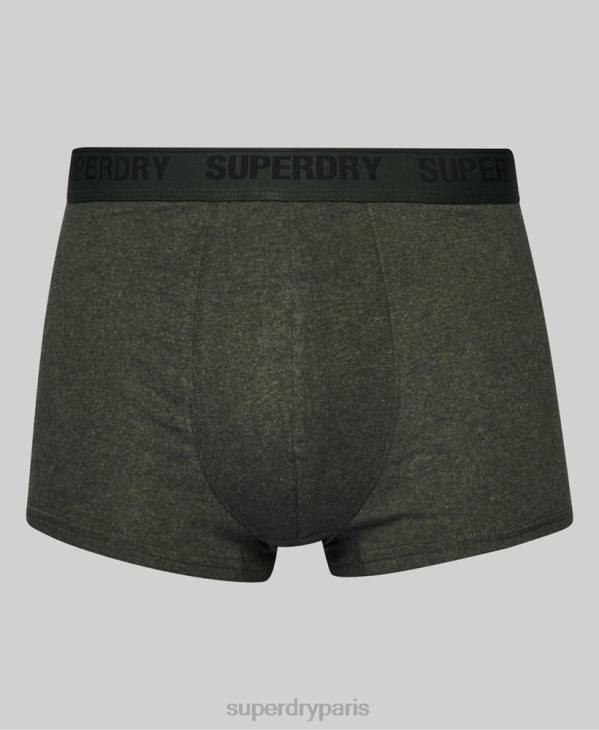 Superdry Hommes Lot de 2 boxers en coton bio multi D64Z1781 vêtements vert