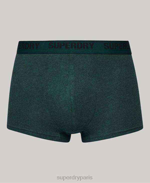 Superdry Hommes Lot de 2 boxers en coton bio multi D64Z1781 vêtements vert