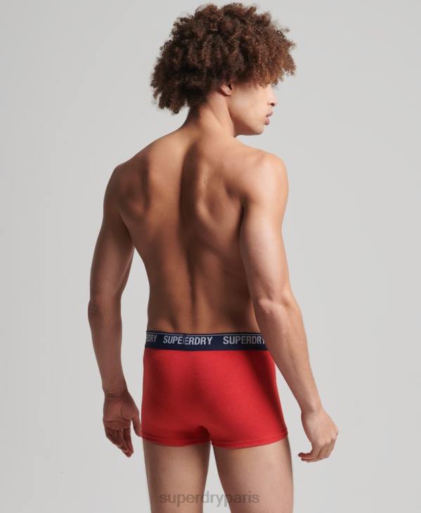 Superdry Hommes Lot de 2 boxers en coton bio multi D64Z1867 vêtements rouge