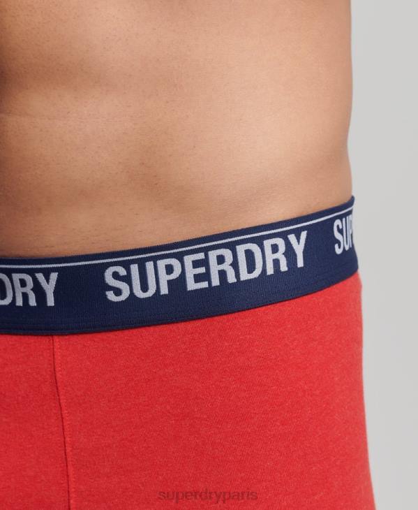 Superdry Hommes Lot de 2 boxers en coton bio multi D64Z1867 vêtements rouge