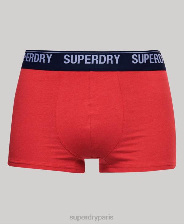 Superdry Hommes Lot de 2 boxers en coton bio multi D64Z1867 vêtements rouge