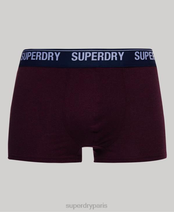 Superdry Hommes Lot de 2 boxers en coton bio multi D64Z1867 vêtements rouge