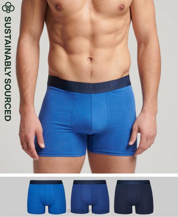 Superdry Hommes boxer coton bio multi triple pack D64Z1598 vêtements bleu