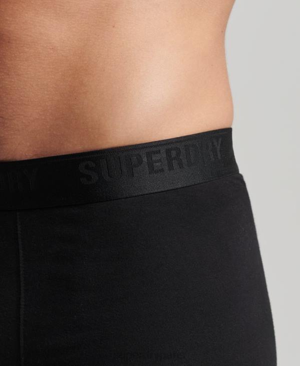 Superdry Hommes boxer coton bio multi triple pack D64Z1599 vêtements noir