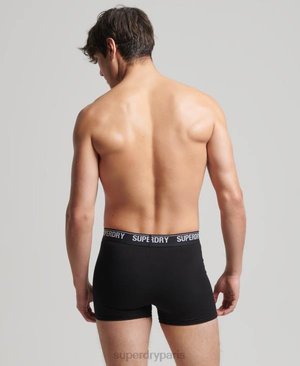 Superdry Hommes boxer coton bio multi triple pack D64Z1613 vêtements noir