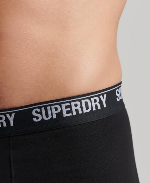 Superdry Hommes boxer coton bio multi triple pack D64Z1613 vêtements noir