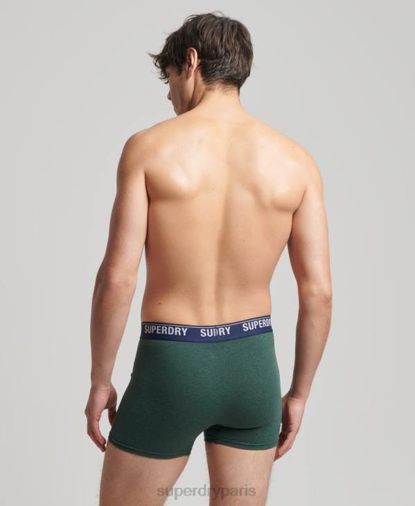 Superdry Hommes boxer coton bio multi triple pack D64Z1628 vêtements vert