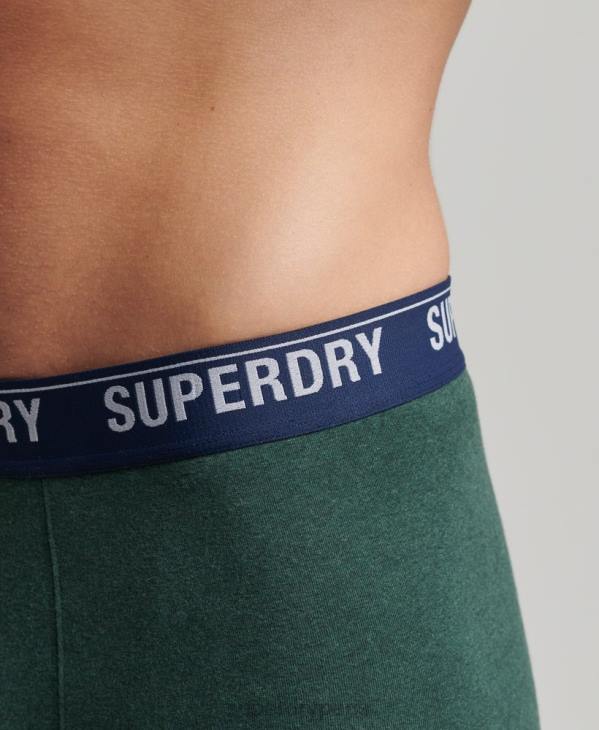 Superdry Hommes boxer coton bio multi triple pack D64Z1628 vêtements vert