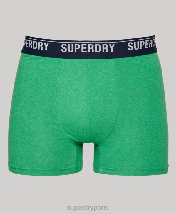 Superdry Hommes boxer coton bio multi triple pack D64Z1628 vêtements vert
