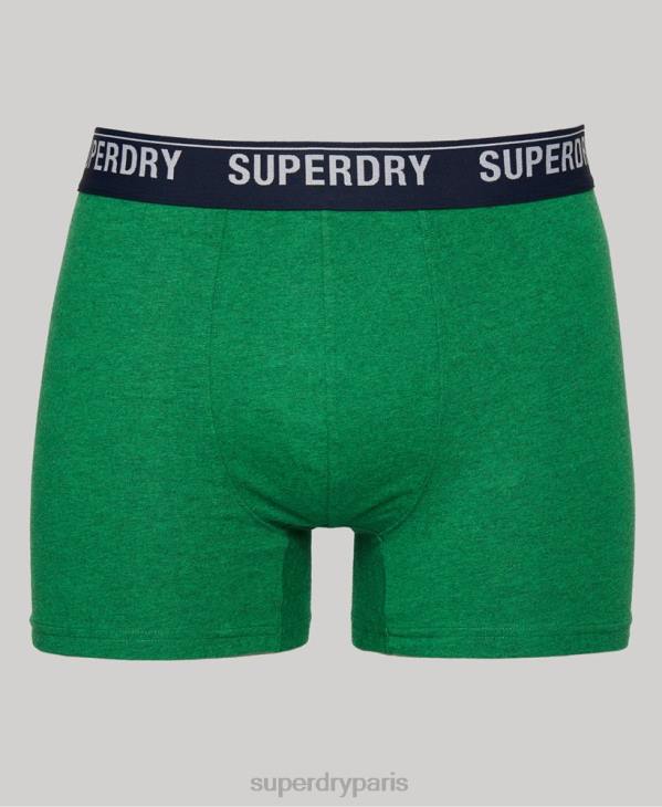 Superdry Hommes boxer coton bio multi triple pack D64Z1628 vêtements vert
