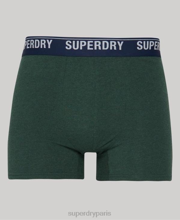 Superdry Hommes boxer coton bio multi triple pack D64Z1628 vêtements vert