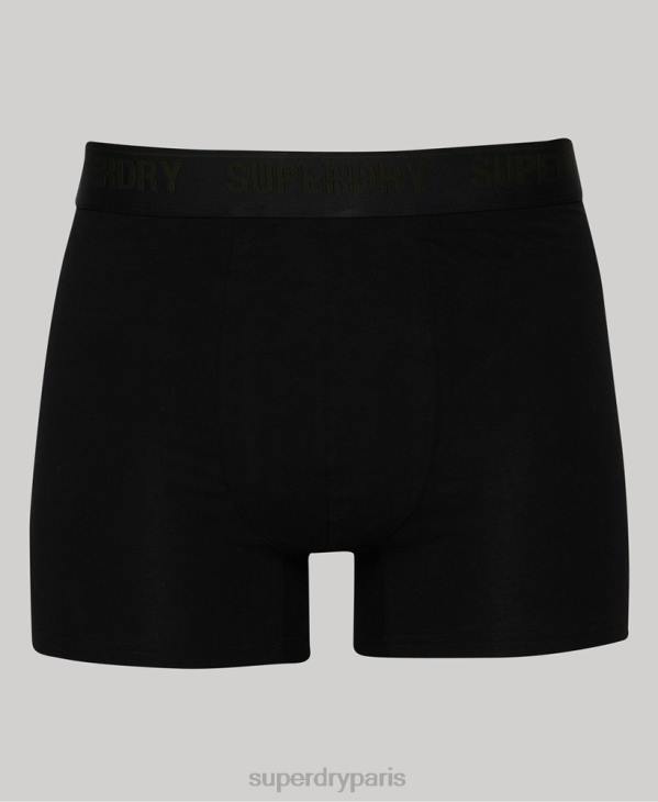 Superdry Hommes boxer coton bio multi triple pack D64Z1831 vêtements noir