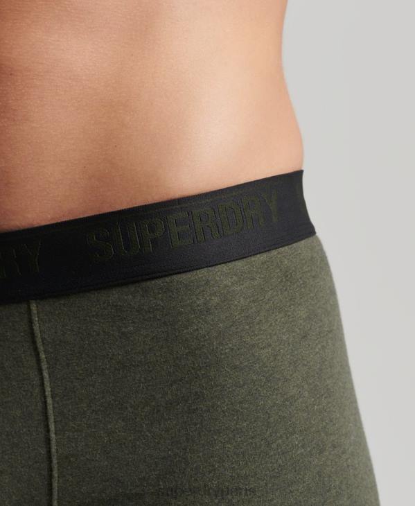 Superdry Hommes boxer coton bio multi triple pack D64Z1831 vêtements noir