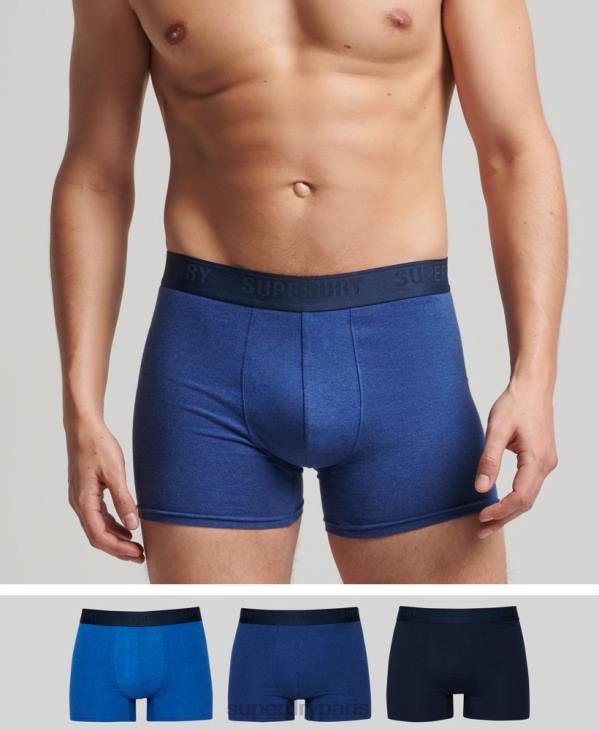 Superdry Hommes boxer coton bio multi triple pack D64Z1858 vêtements bleu