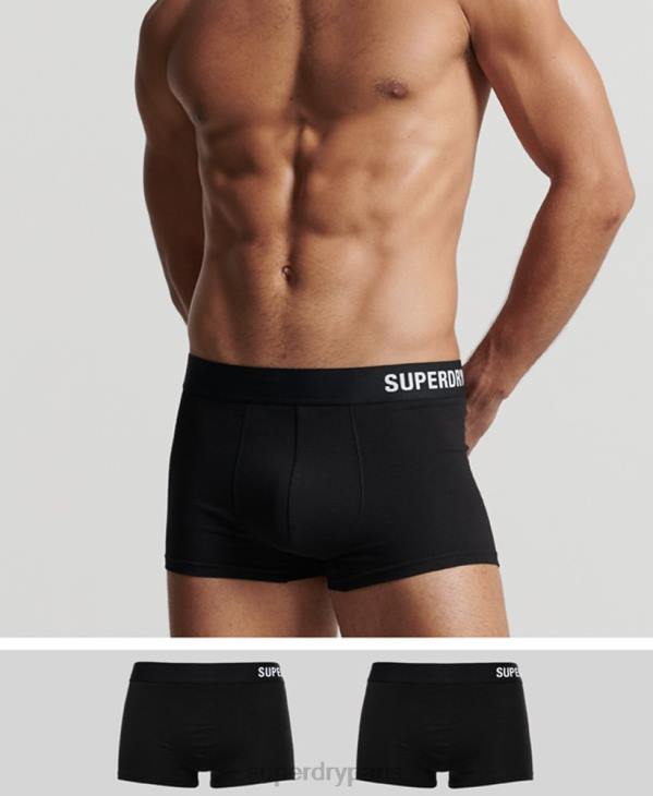Superdry Hommes boxer en coton bio offset double pack D64Z1777 vêtements noir
