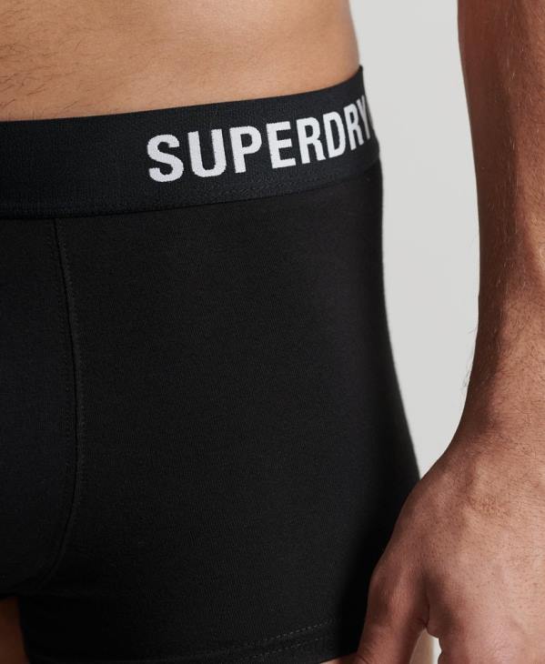 Superdry Hommes boxer en coton bio offset double pack D64Z1777 vêtements noir
