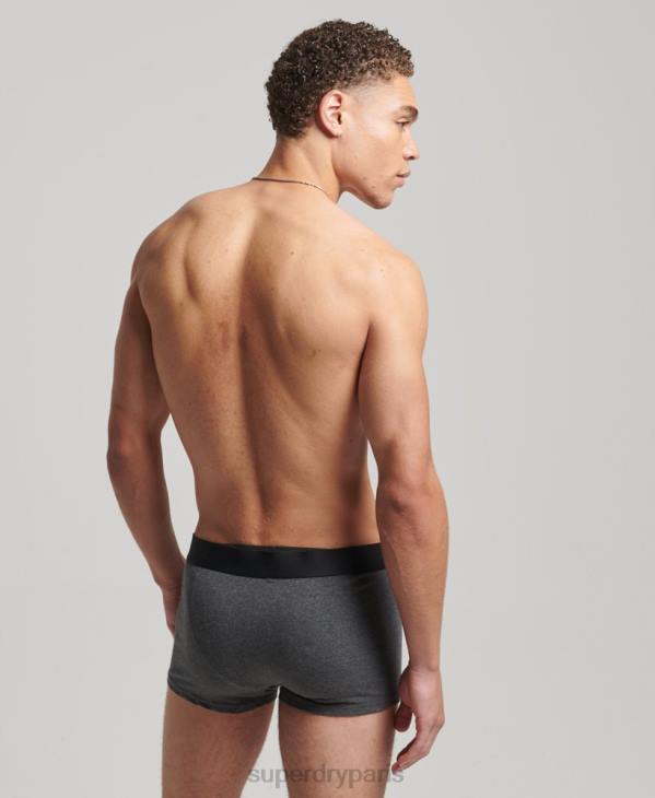 Superdry Hommes boxer en coton bio offset double pack D64Z1778 vêtements gris foncé
