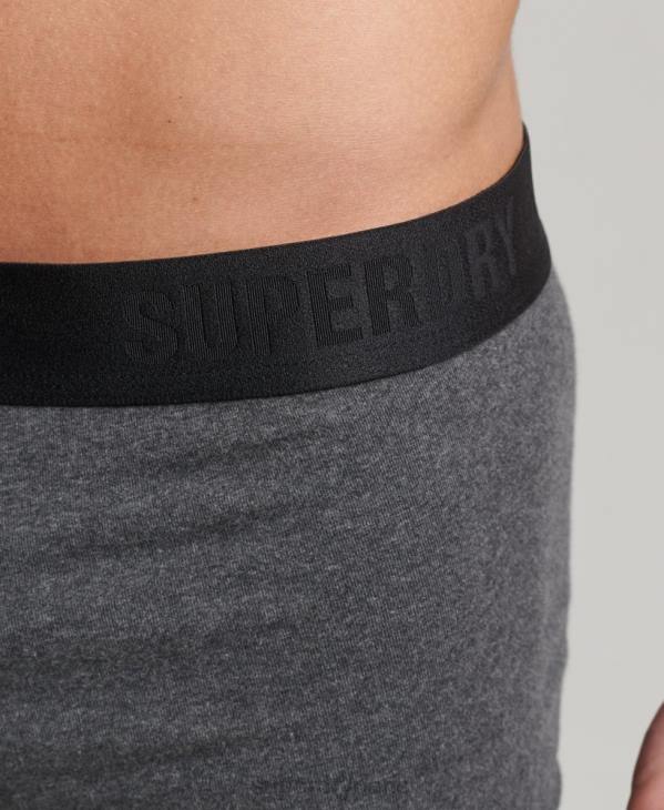 Superdry Hommes boxer en coton bio offset double pack D64Z1778 vêtements gris foncé