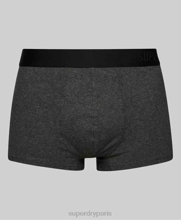 Superdry Hommes boxer en coton bio offset double pack D64Z1778 vêtements gris foncé