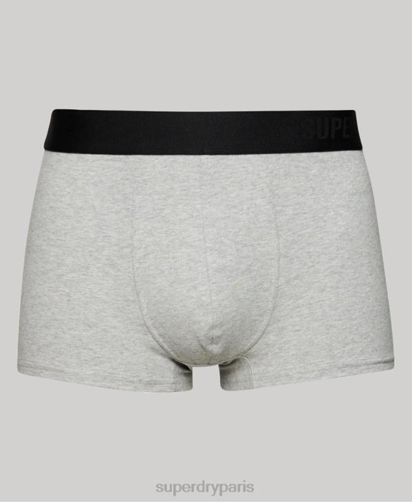 Superdry Hommes boxer en coton bio offset double pack D64Z1778 vêtements gris foncé