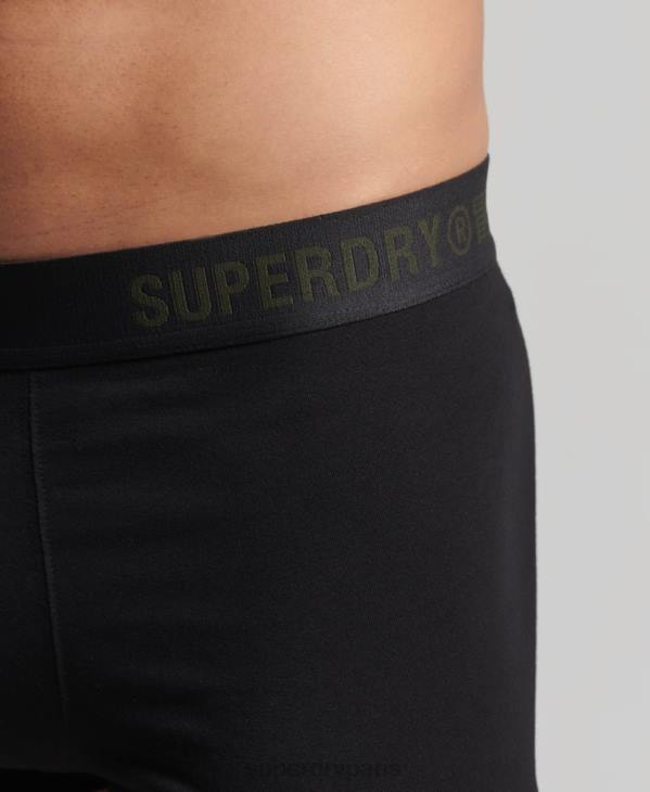 Superdry Hommes boxer en coton bio offset double pack D64Z1845 vêtements noir