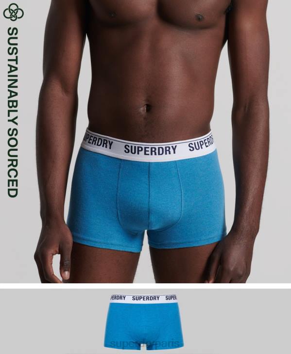 Superdry Hommes lot de 1 boxer en coton bio D64Z1877 vêtements bleu