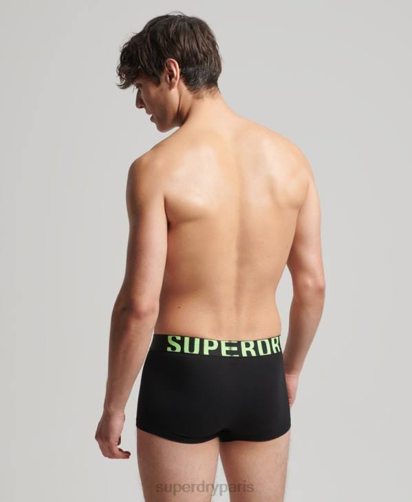 Superdry Hommes lot de deux boxer logo en coton bio D64Z1742 vêtements noir