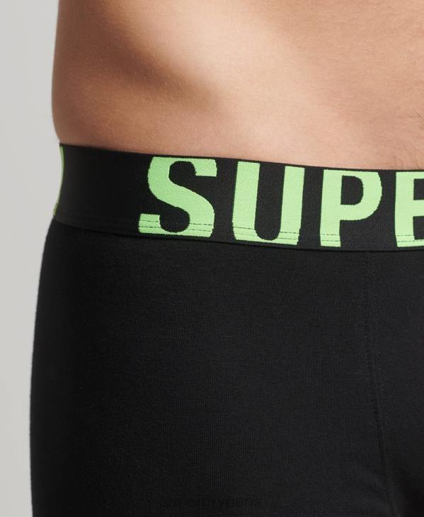 Superdry Hommes lot de deux boxer logo en coton bio D64Z1742 vêtements noir