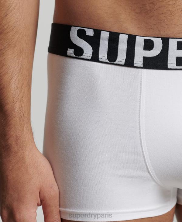 Superdry Hommes lot de deux boxer logo en coton bio D64Z1780 vêtements noir