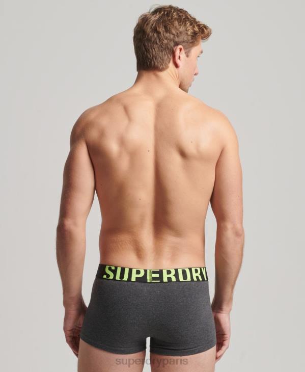 Superdry Hommes lot de deux boxer logo en coton bio D64Z1796 vêtements gris