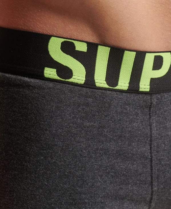 Superdry Hommes lot de deux boxer logo en coton bio D64Z1796 vêtements gris