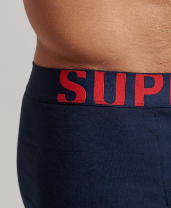 Superdry Hommes lot de deux boxer logo en coton bio D64Z1797 vêtements marine