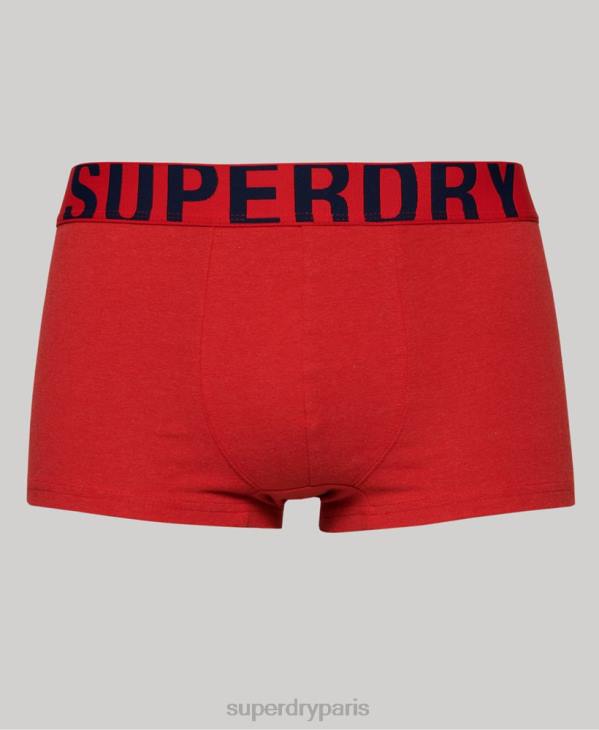 Superdry Hommes lot de deux boxer logo en coton bio D64Z1797 vêtements marine