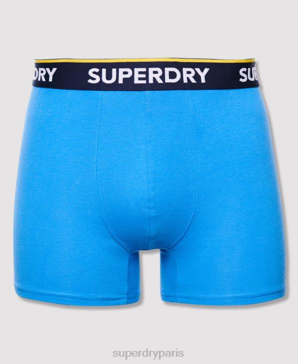 Superdry Hommes lot de deux boxers classiques en coton bio D64Z1850 vêtements bleu