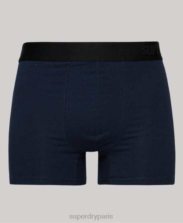 Superdry Hommes lot de deux boxers compensés en coton bio D64Z1636 vêtements marine