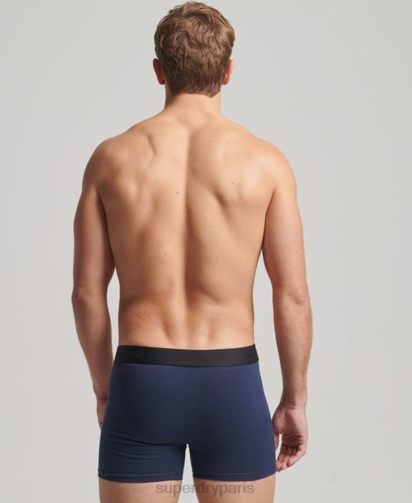 Superdry Hommes lot de deux boxers compensés en coton bio D64Z1637 vêtements noir