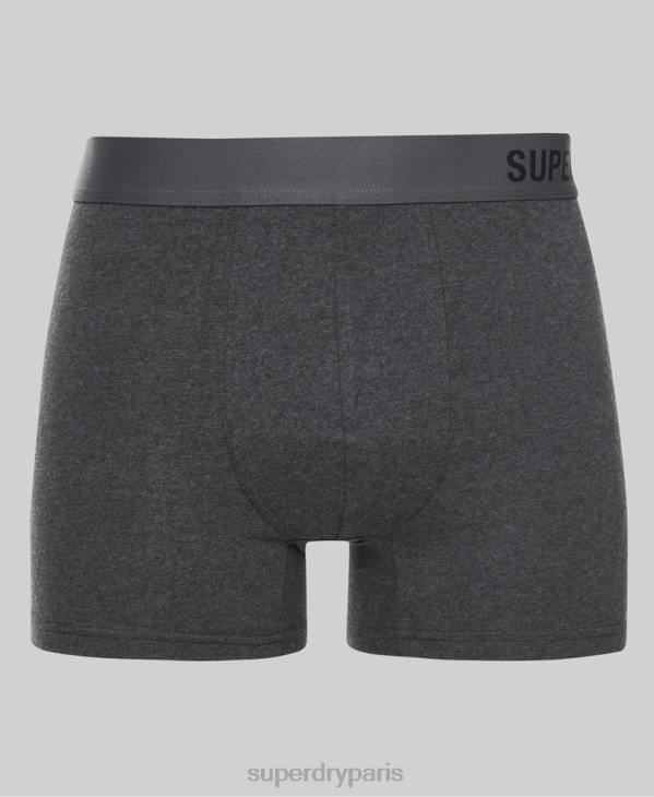 Superdry Hommes lot de deux boxers compensés en coton bio D64Z1824 vêtements noir