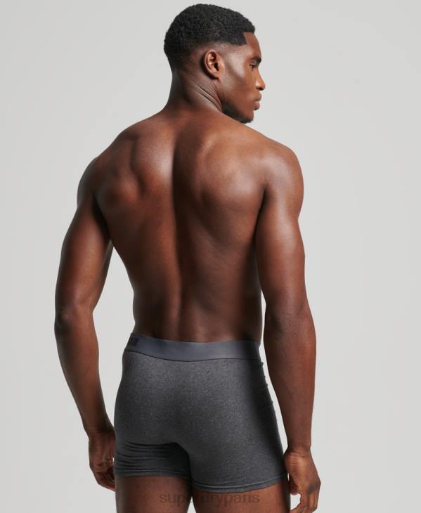 Superdry Hommes lot de deux boxers compensés en coton bio D64Z1824 vêtements noir