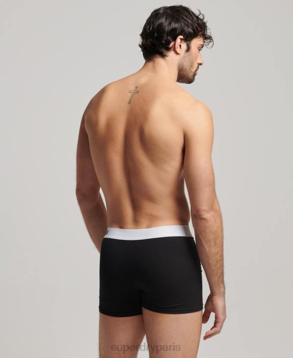 Superdry Hommes lot de deux boxers compensés en coton bio D64Z1836 vêtements noir
