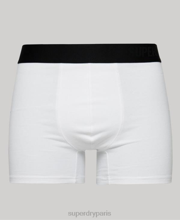 Superdry Hommes lot de deux boxers compensés en coton bio D64Z1836 vêtements noir