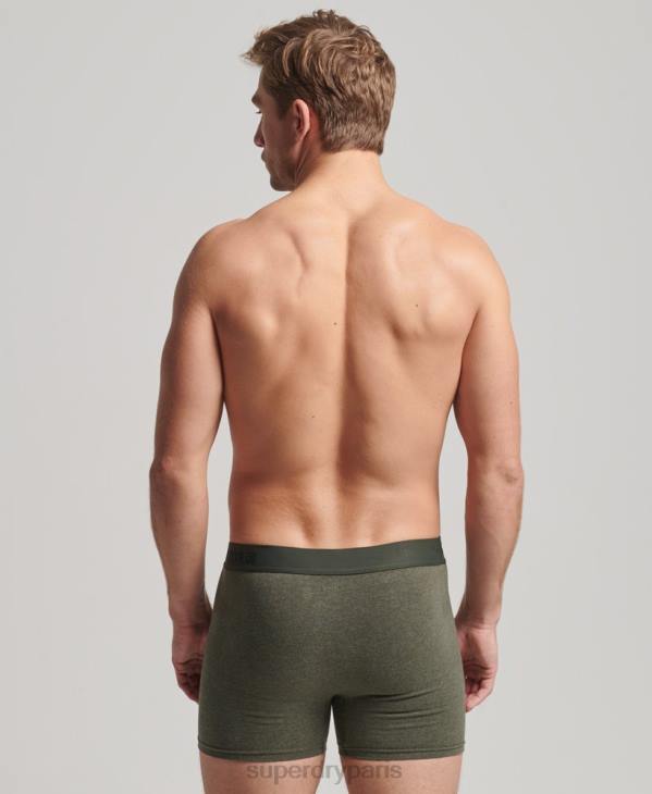 Superdry Hommes lot de deux boxers compensés en coton bio D64Z1864 vêtements noir