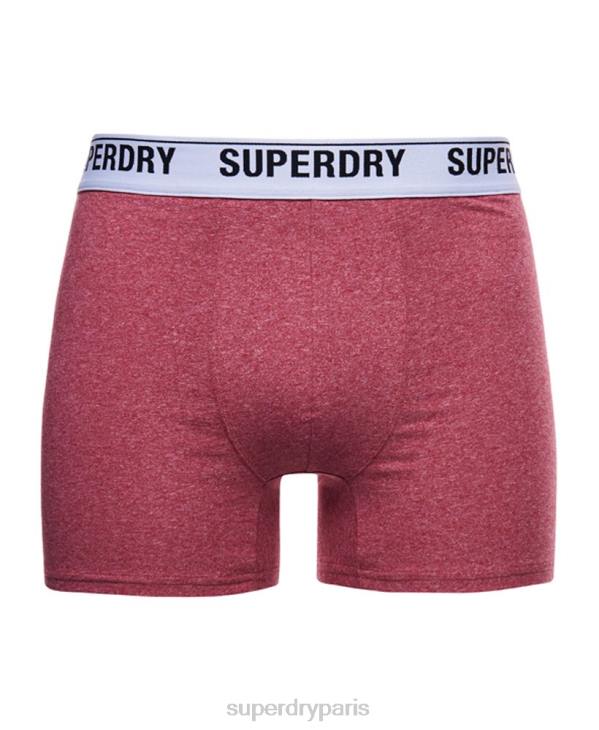 Superdry Hommes lot de deux boxers en coton bio D64Z1638 vêtements orange