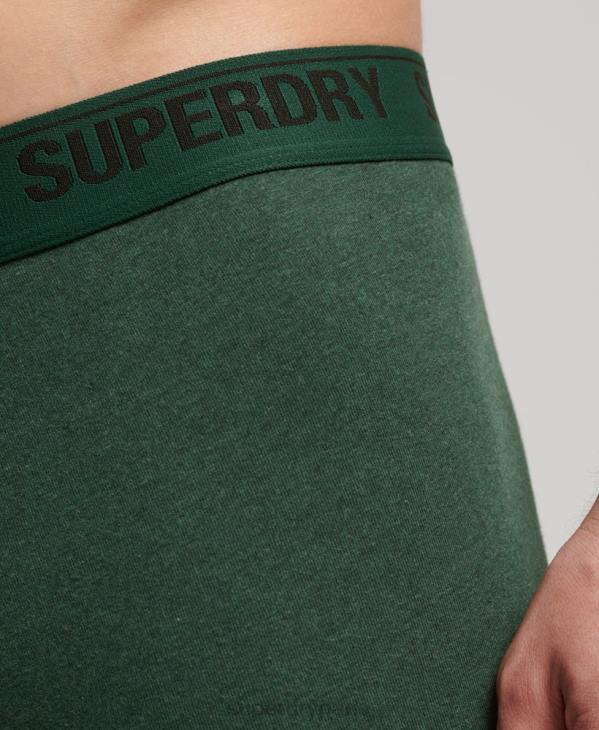 Superdry Hommes lot de deux boxers en coton bio D64Z1663 vêtements vert